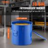 VEVOR Fryer Grease Bucket, 10 Gal Oil Disposal Caddy Carbon Steel Fryer Oil Bucket with Rust-Proof Coating, Oil Transport Container with Lid